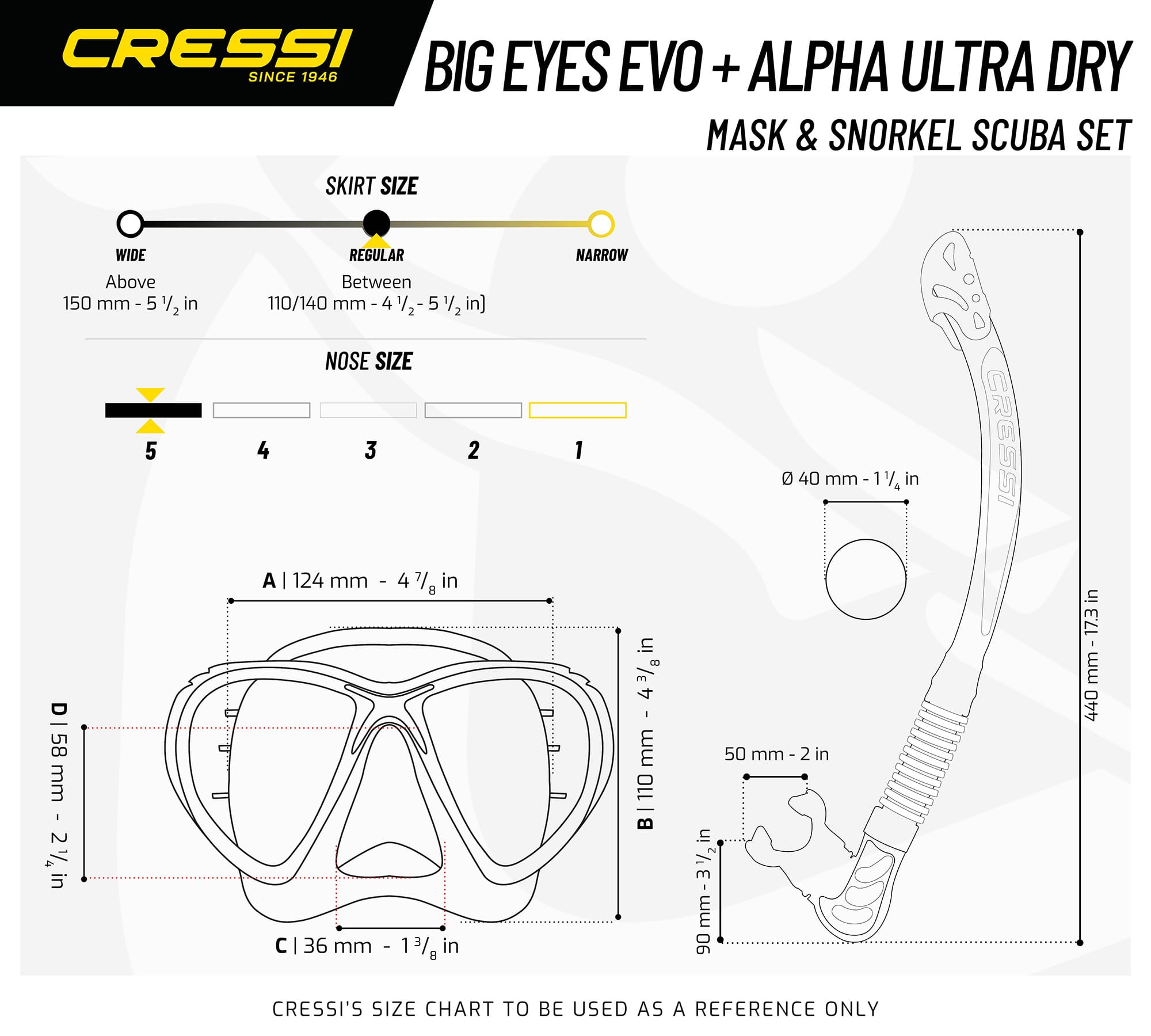 Cressi Big Eyes Evo Mask & Alpha Ultra Dry Combo - Image 4